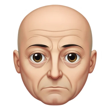 Steven Miller, Trump advisor, bald, very grim expression, pronounced sagging eyelids drooping on the outer sides sticker