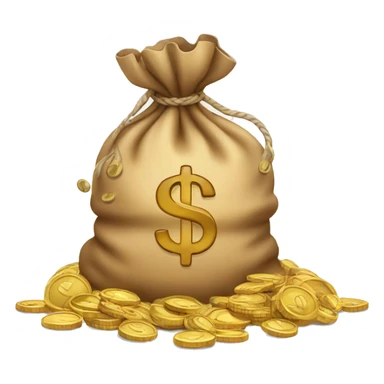 money sack with coins flowing out sticker