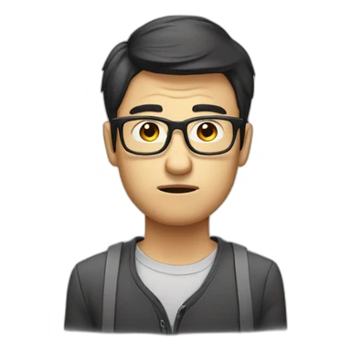 HongKong guy glasses sad face sticker