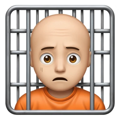 staunendes Emoji im Gefängnis sticker