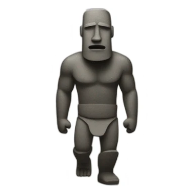 moai statue running from a locker with legs sticker