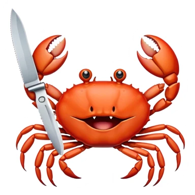 Crab with knife sticker