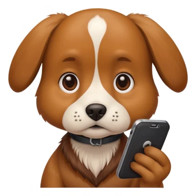 Pies z telefonem sticker