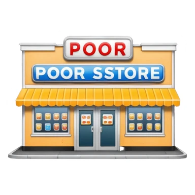 Convenience store named poor store and more sticker
