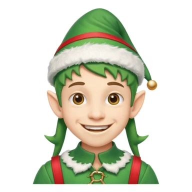 duende navideño con una sonrisa amplia y ortodoncia sticker