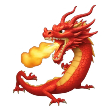 Red-Chinese-dragon-spit-fire sticker