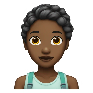 Black girl with side part and braces sticker