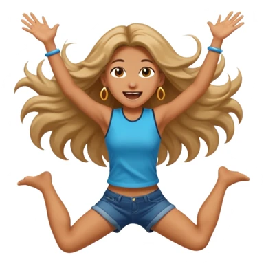 bungee jumping face in action with earrings and long hair flying away sticker