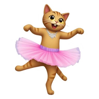 Cat dancing and wearing a tutu sticker