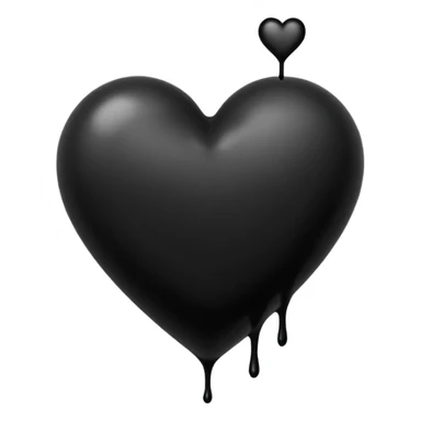 black ink blob heart emoji, isolated on white background, grunge, like pen stroke, flat sticker