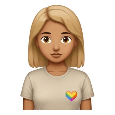 Girl wearing shirt that says lesbian sticker
