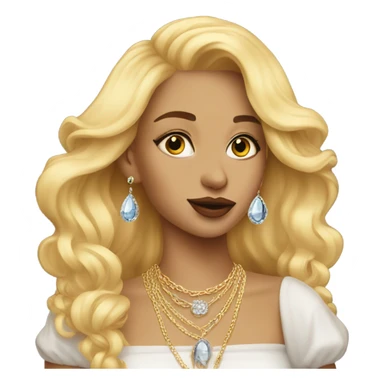 blonde girl with jewelry portrait blowing a kiss sticker