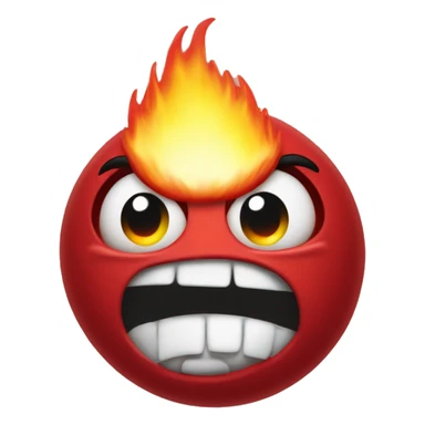 A little red gum drop wearing a suit very angry with fire coming out of his head  sticker