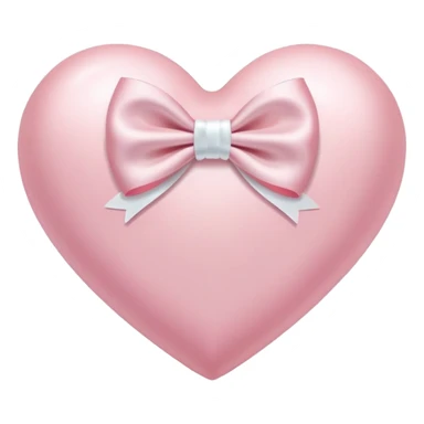 light pink heart with white bow on right top sticker