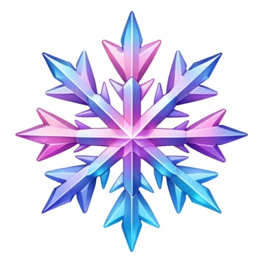 Gradient iridescent Pastel Pink violet blue crystal star snowflake  sticker