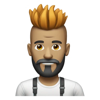 skull with mohawk hair and long beard wearing casual clothes sticker