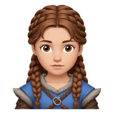 Girl viking brown hair sticker