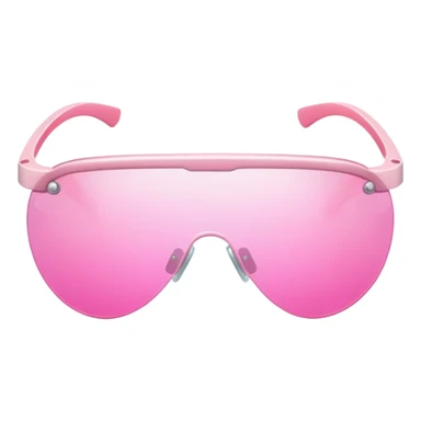 pink shield visor glasses with subtle gradient effect, frameless Y2K style sticker