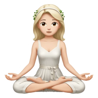 noiva sentada de pernas cruzadas meditando sticker