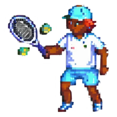 man playing tennis sticker