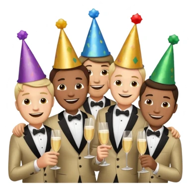 party hatted men sticker