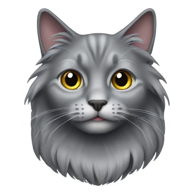 fold-eared long-haired gray cat sticker