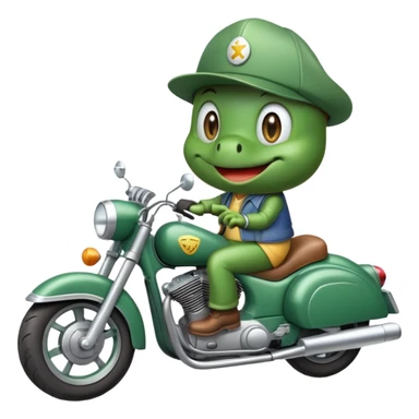 Sapo con gorra y un motor sticker