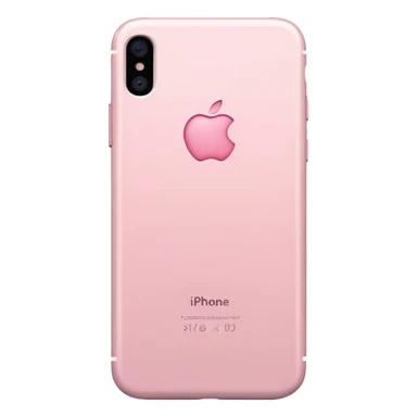 pastel pink iPhone, back view, iOS Apple emoji style sticker