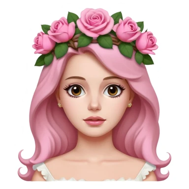 lana del rey with a pink rose crown sticker