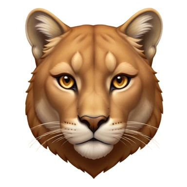Cinematic Noble Cougar Portrait Emoji, Poised and regal, with a lithe, muscular build and a sleek, tawny Fur with subtle dark accents, deep-set soulful amber eyes, Simplified yet sharp and sophisticated features, highly detailed, glowing with a warm, dignified glow, high shine, intelligent and stealthy, stylized with an air of wild elegance, focused and attentive, soft glowing outline, capturing the essence of a watchful and confident predator, so majestic it feels as though it could silently pounce out of the screen with effortless authority! sticker
