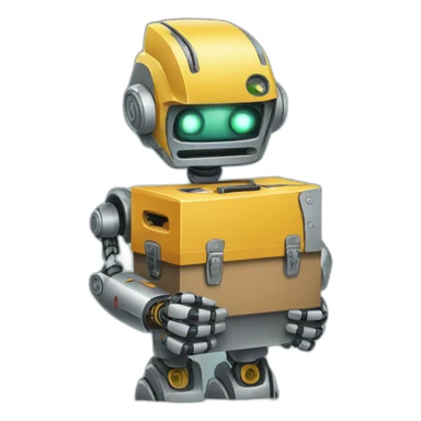 robot holding a toolbox sticker