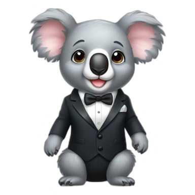 cute small koala wearing tuxedo sticker
