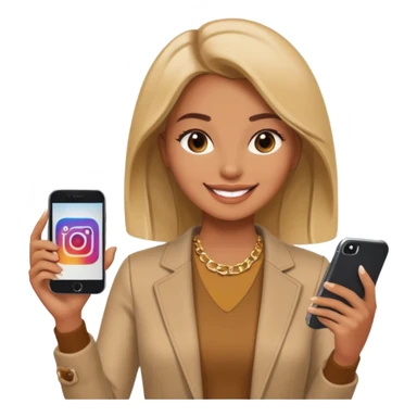 una señora entrando a mi  Instagram  para promocionar mi marca sticker