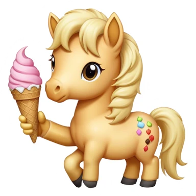 Pony with an ice cream cone sticker