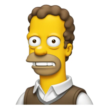 Homer Simpson with brown hair sticker
