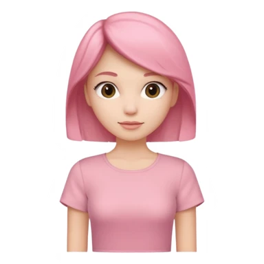 Rose-pink women’s top with short sleeves, soft fabric, gentle lighting, isolated on plain background. Complete plain, no textures. sticker