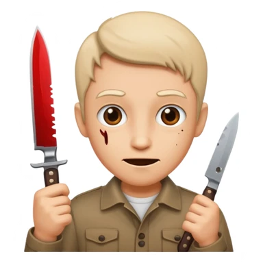 Knife in hand funny sticker