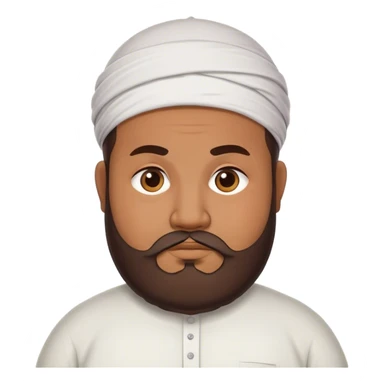 muslim chubby man with receding hairline and big beard sticker