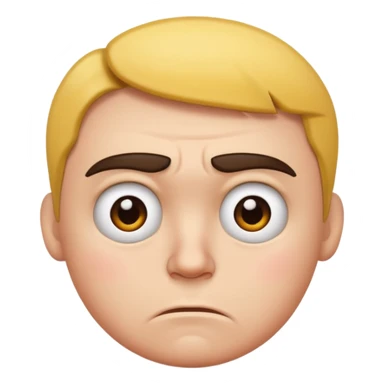 cartoon face with a frown, raised eyebrows, and a hint of anger mixed with disappointment sticker