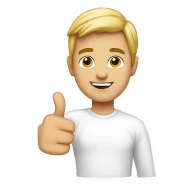 whiteboy with thumbsup sticker