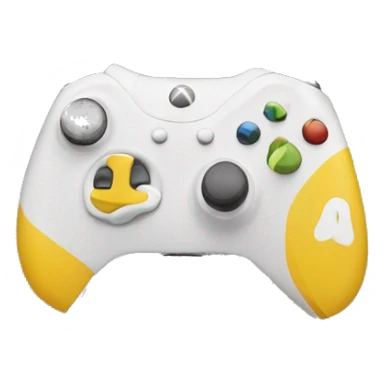 A white yellow guy with this face only and in front of him is an Xbox game controller  sticker