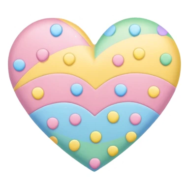 pastel heart with a rainbow polka dot pattern sticker