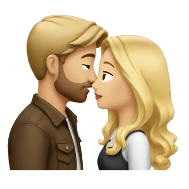 romantic outdoor couple kiss,, he has BROWN hair, she has blonde Hair sticker