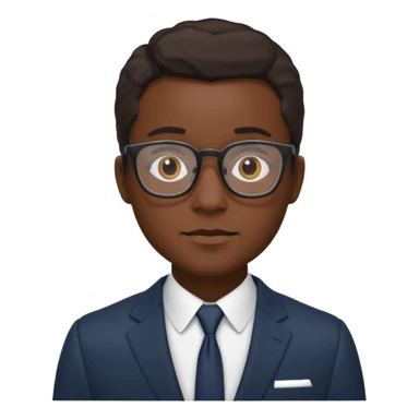 black man in suits wearing glasses sticker