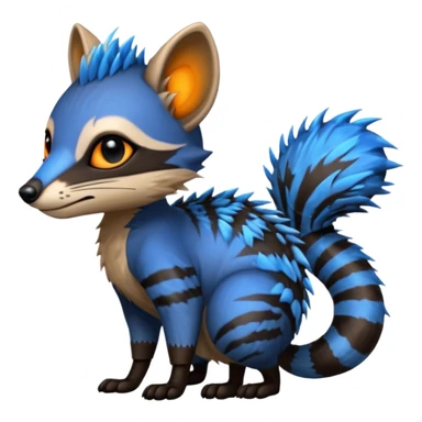 Fiery Blue-Flamed Handsome Wicked Cool Hot Edgy Badass Numbat-Trico-Civet-Vernid-fusion-hybrid-creature sticker