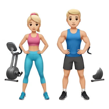 fitness girl and boy sticker