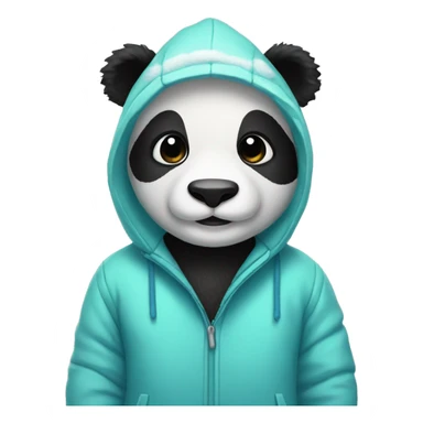 Panda in a snow suit sticker