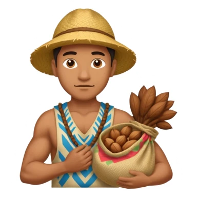 Strong Native Hawaii man holding a sack of nuts sticker