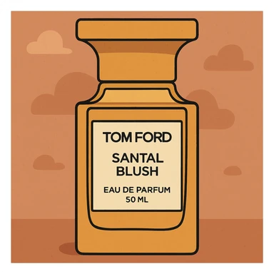 Flat toon style illustration of Tom Ford santal blush perfume  sticker