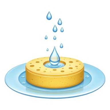 plate with water drop and sponge sticker